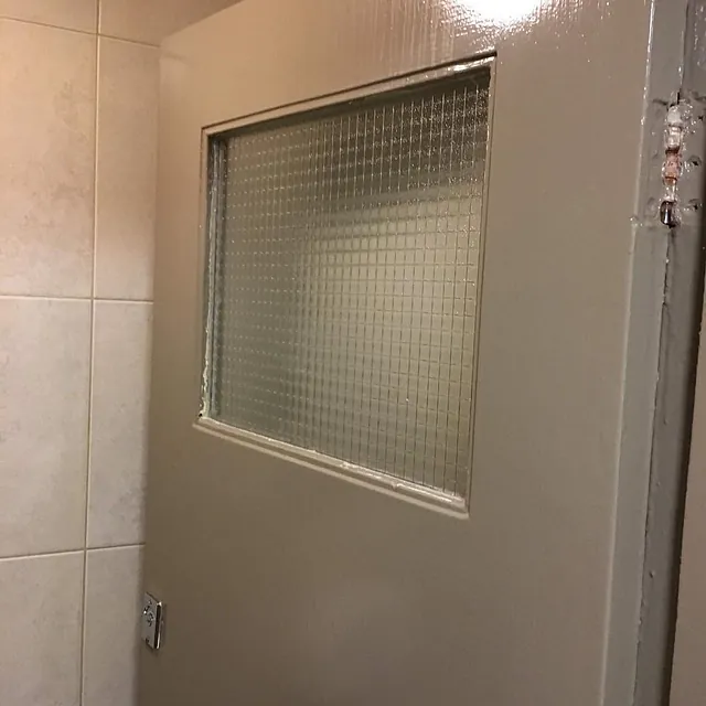 Bathroom door glass